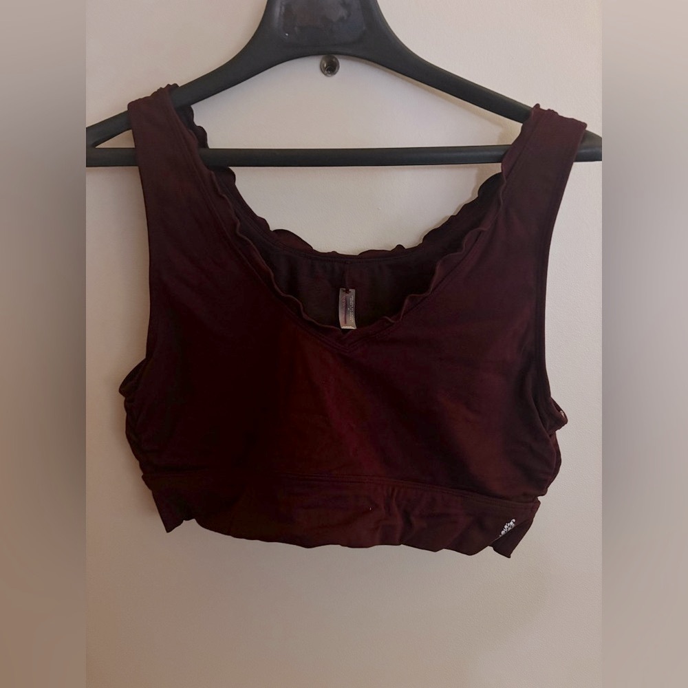 Comfort Stretch Scoop-Neck Bralette in Deep Burgundy